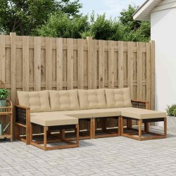 Ensemble de canapés d'extérieur 6 pcs Naturel et Beige 624699624699