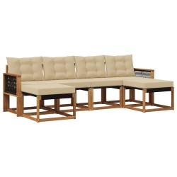 Ensemble de canapés d'extérieur 6 pcs Naturel et Beige 624699624699