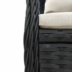 Ensemble à manger de jardin coussins 5pcs Noir Résine tressée 624702624702
