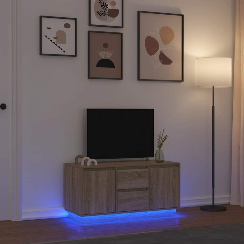 Meuble TV avec lumières LED chêne sonoma 100x41x50 cm 624703624703