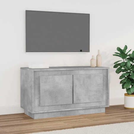 Meuble TV gris béton 80x35x45 cm bois d'ingénierie 624708624708