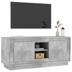 Meuble TV gris béton 102x35x45 cm bois d'ingénierie 624709624709