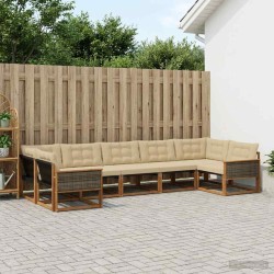 Ensemble de canapés d'extérieur 7 pcs Naturel et Beige 624710624710