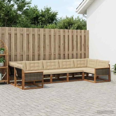 Ensemble de canapés d'extérieur 7 pcs Naturel et Beige 624710624710