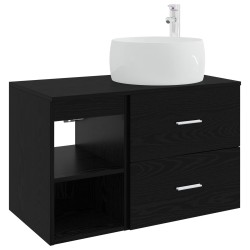 Ensemble de mobilier de salle de bain 2 pcs Chêne noir 624713624713