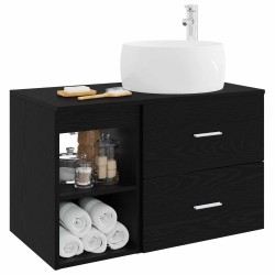 Ensemble de mobilier de salle de bain 2 pcs Chêne noir 624713624713