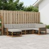 Ensemble de canapés d'extérieur 6 pcs Naturel et gris clair 624715624715