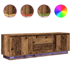 Meuble TV avec éclairage LED vieux bois 160,5x41x50 cm 624719624719