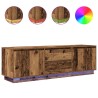 Meuble TV avec éclairage LED vieux bois 160,5x41x50 cm 624719624719
