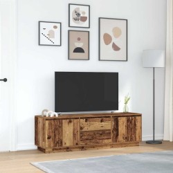 Meuble TV avec éclairage LED vieux bois 160,5x41x50 cm 624719624719