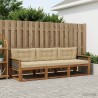 Ensemble de canapés d'extérieur 3 pcs Naturel et Beige 624721624721