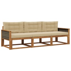 Ensemble de canapés d'extérieur 3 pcs Naturel et Beige 624721624721