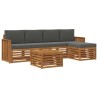 Ensemble de canapés d'extérieur 6 pcs Naturel et Anthracite 624722624722