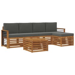 Ensemble de canapés d'extérieur 6 pcs Naturel et Anthracite 624724624724