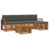 Ensemble de canapés d'extérieur 6 pcs Naturel et Anthracite 624724624724