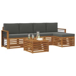 Ensemble de canapés d'extérieur 6 pcs Naturel et Anthracite 624724624724