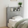 Tête de lit de rangement avec LED Gris béton Bois d'ingénierie 624728624728