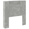 Tête de lit de rangement avec LED Gris béton Bois d'ingénierie 624728624728