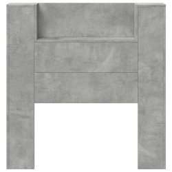 Tête de lit de rangement avec LED Gris béton Bois d'ingénierie 624728624728