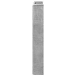 Tête de lit de rangement avec LED Gris béton Bois d'ingénierie 624728624728