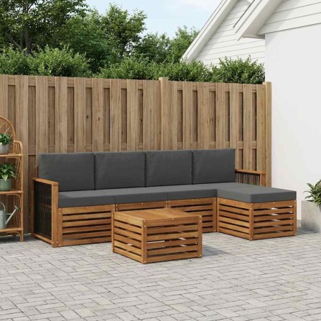 Ensemble de canapés d'extérieur 6 pcs Naturel et Anthracite 624731624731