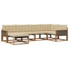Ensemble de canapés d'extérieur 6 pcs Naturel et Beige 624737624737