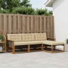 Ensemble de canapés d'extérieur 4 pcs Naturel et Beige 624742624742