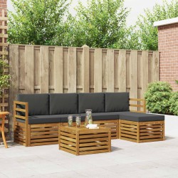 Ensemble de canapés d'extérieur 6 pcs Naturel et Anthracite 624744624744