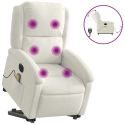 Fauteuil inclinable de massage électrique crème velours 624748624748