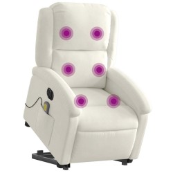 Fauteuil inclinable de massage électrique crème velours 624748624748