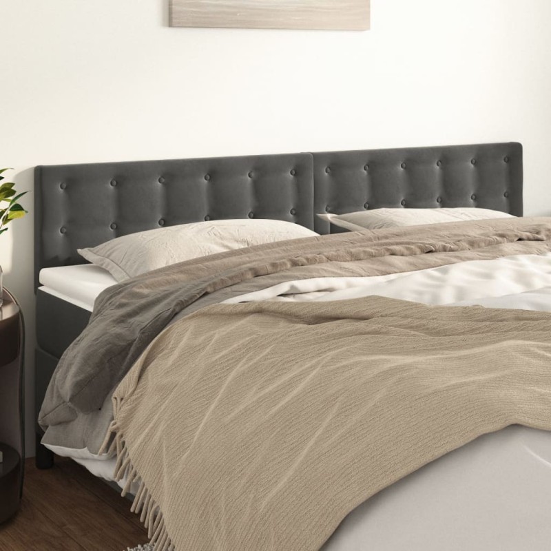Têtes de lit Gris foncé 160x5x78/88 cm Velours 624749624749