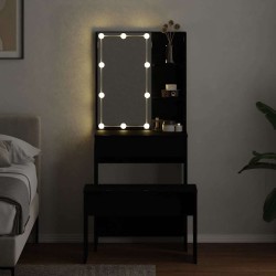 Ensemble de table de maquillage LED 2 pcs Chêne noir 624757624757