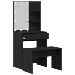 Ensemble de table de maquillage LED 2 pcs Chêne noir 624757624757