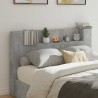 Tête de lit de rangement avec LED Gris béton Bois d'ingénierie 624762624762