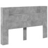 Tête de lit de rangement avec LED Gris béton Bois d'ingénierie 624762624762