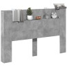 Tête de lit de rangement avec LED Gris béton Bois d'ingénierie 624762624762