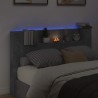 Tête de lit de rangement avec LED Gris béton Bois d'ingénierie 624762624762