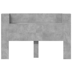 Tête de lit de rangement avec LED Gris béton Bois d'ingénierie 624762624762