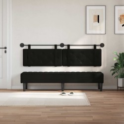 Tête de lit suspendue Avec lumière LED Noir Simili cuir 624764624764