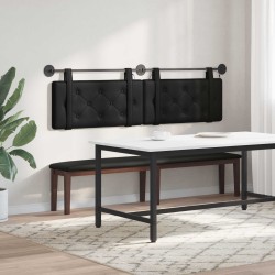 Tête de lit suspendue Avec lumière LED Noir Simili cuir 624764624764
