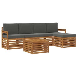 Ensemble de canapés d'extérieur 6 pcs Naturel et Anthracite 624770624770