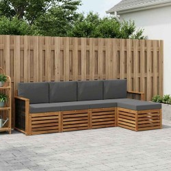 Ensemble de canapés d'extérieur 5 pcs Naturel et Anthracite 624772624772