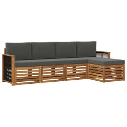 Ensemble de canapés d'extérieur 5 pcs Naturel et Anthracite 624772624772