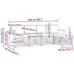 Ensemble de canapés d'extérieur 5 pcs Naturel et Anthracite 624772624772