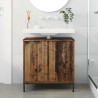 Meuble de Lavabo de Salle de Bain avec stockage Bois Ancien 624774624774