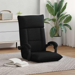 Fauteuil de sol ajustable Noir Tissu 624777624777