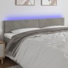 Tête de lit à LED Gris clair 160x5x78/88 cm Velours 624778624778