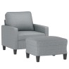 Fauteuil avec repose-pied Gris clair 60 cm Tissu 624779624779