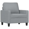 Fauteuil avec repose-pied Gris clair 60 cm Tissu 624779624779