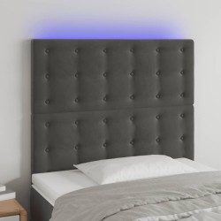 Tête de lit à LED Gris foncé 80x5x118/128 cm Velours 624782624782